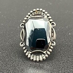 Vintage Bell Trading Post Sterling Silver Hematite Ring US Size 5.5 Southwestern